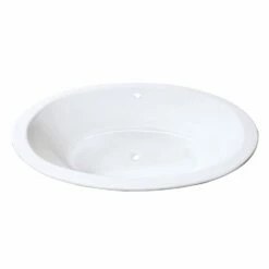 Aqua Eden VCTPN573217 57-Inch Cast Iron Oval Drop-In Tub With Center Drain Hole, White