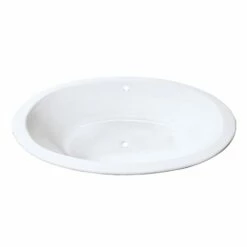 Aqua Eden VCTPN653517 65-Inch Cast Iron Oval Drop-In Tub With Center Drain Hole, White