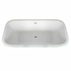 Aqua Eden VCTQND6732NL5 67-Inch Cast Iron Double Ended Clawfoot Tub (No Faucet Drillings), White/Oil Rubbed Bronze