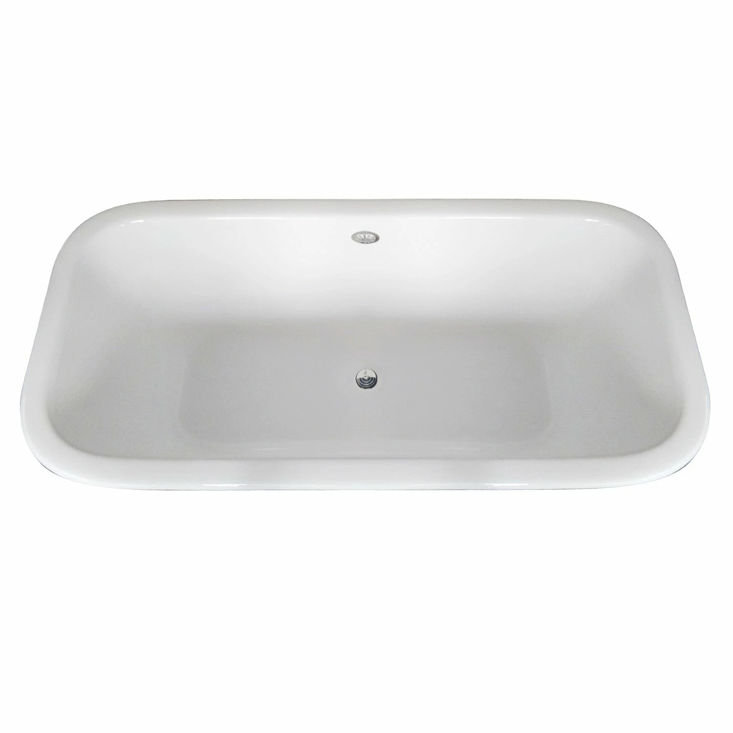 Aqua Eden VCTQND6732NL8 67-Inch Cast Iron Double Ended Clawfoot Tub (No Faucet Drillings), White/Brushed Nickel