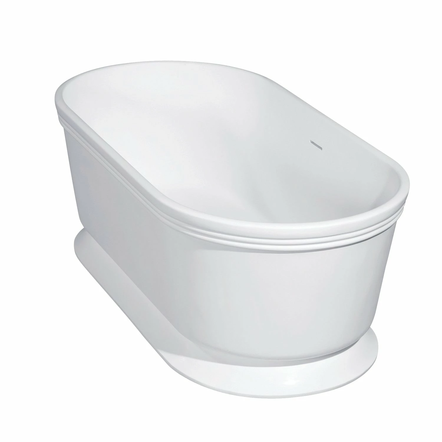 Arcticstone VRTDE593023 59-Inch Double Ended Solid Surface Pedestal Tub With Drain, Glossy White/Matte White - Image 3