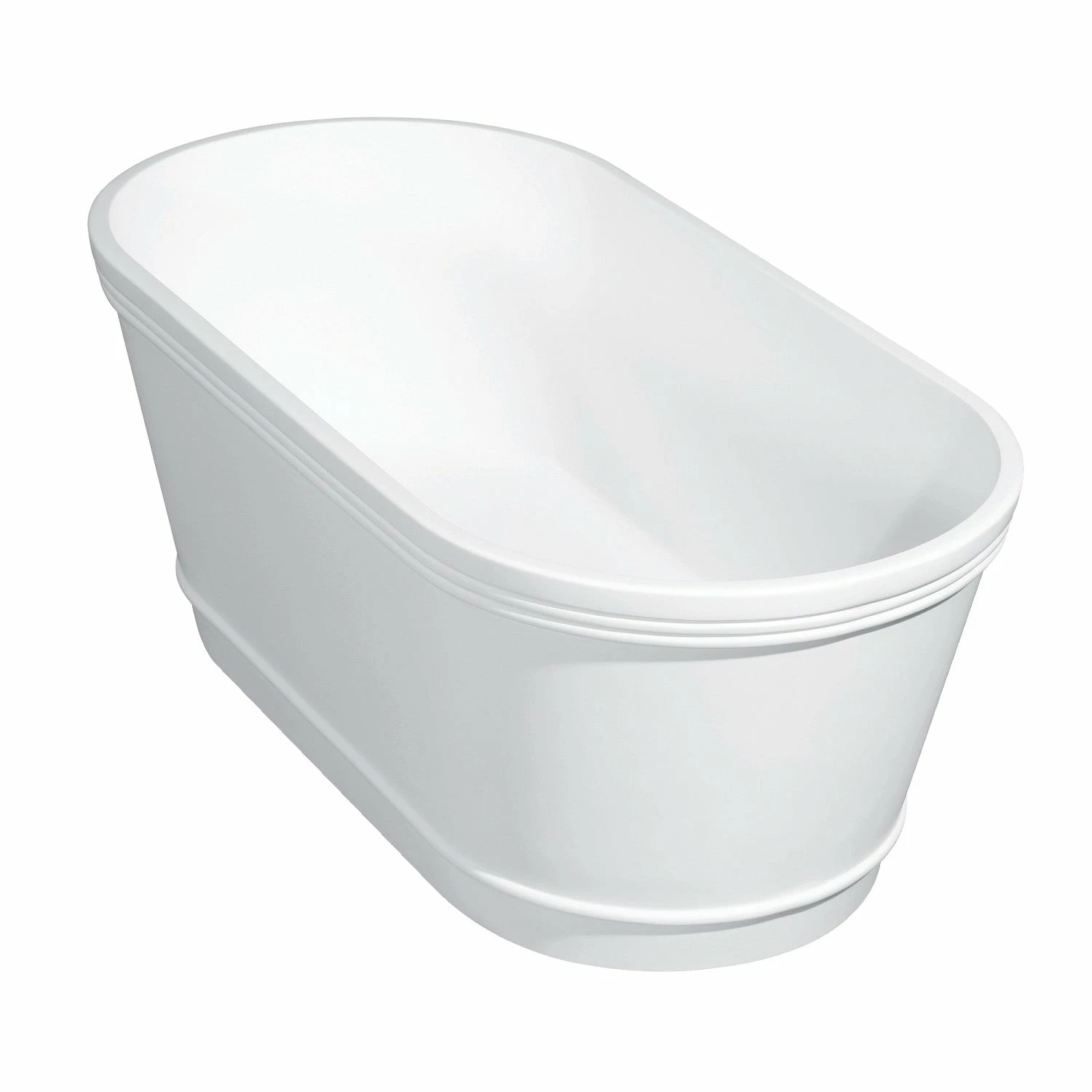 Arcticstone VRTDE612922 60-Inch Double Ended Solid Surface Freestanding Tub With Drain, Glossy White/Matte White - Image 3