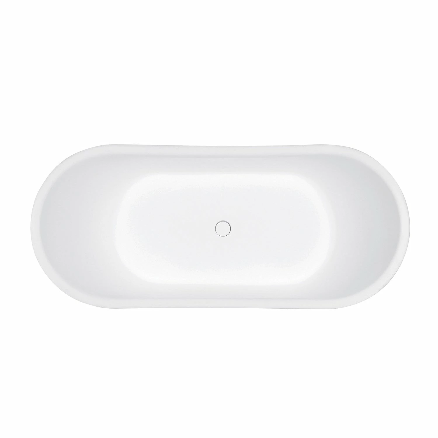 Arcticstone VRTDS673026 67-Inch Double Slipper Solid Surface Pedestal Tub With Drain, Glossy White/Matte White - Image 6