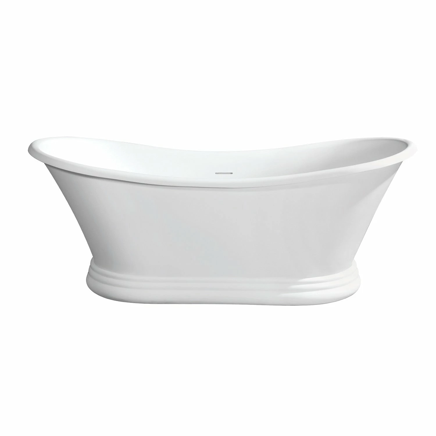 Arcticstone VRTDS673026 67-Inch Double Slipper Solid Surface Pedestal Tub With Drain, Glossy White/Matte White - Image 7