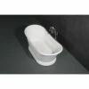Arcticstone VRTDS673026 67-Inch Double Slipper Solid Surface Pedestal Tub With Drain, Glossy White/Matte White