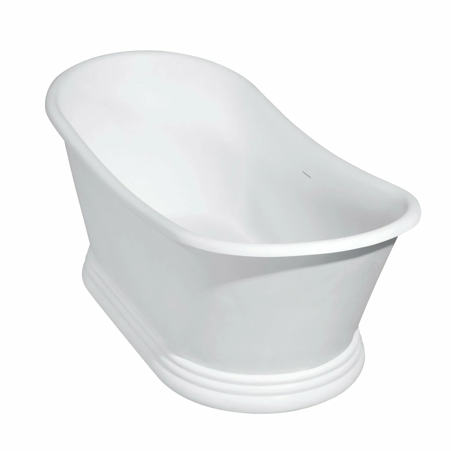 Arcticstone VRTDS673026 67-Inch Double Slipper Solid Surface Pedestal Tub With Drain, Glossy White/Matte White - Image 5