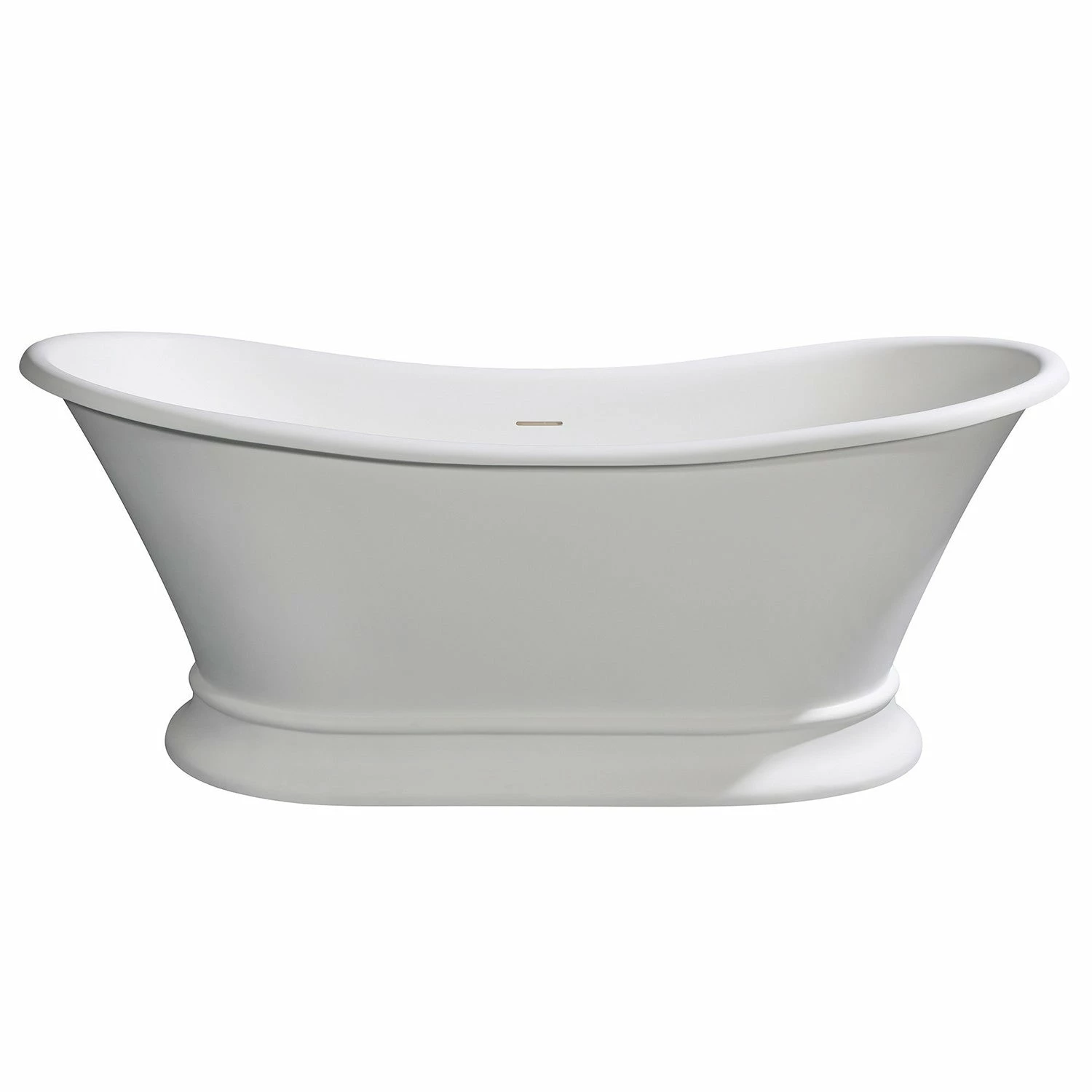 Arcticstone VRTDS683027 67-Inch Solid Surface White Stone Pedestal Tub With Drain, Matte White/Glossy White - Image 5