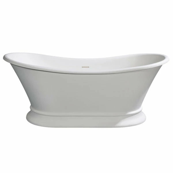 Arcticstone VRTDS683027 67-Inch Solid Surface White Stone Pedestal Tub With Drain, Matte White/Glossy White - Image 4