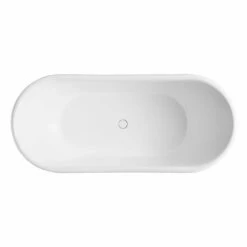 Arcticstone VRTDS683027WG 67-Inch Solid Surface White Stone Pedestal Tub With Drain, Matte Gray/Glossy White