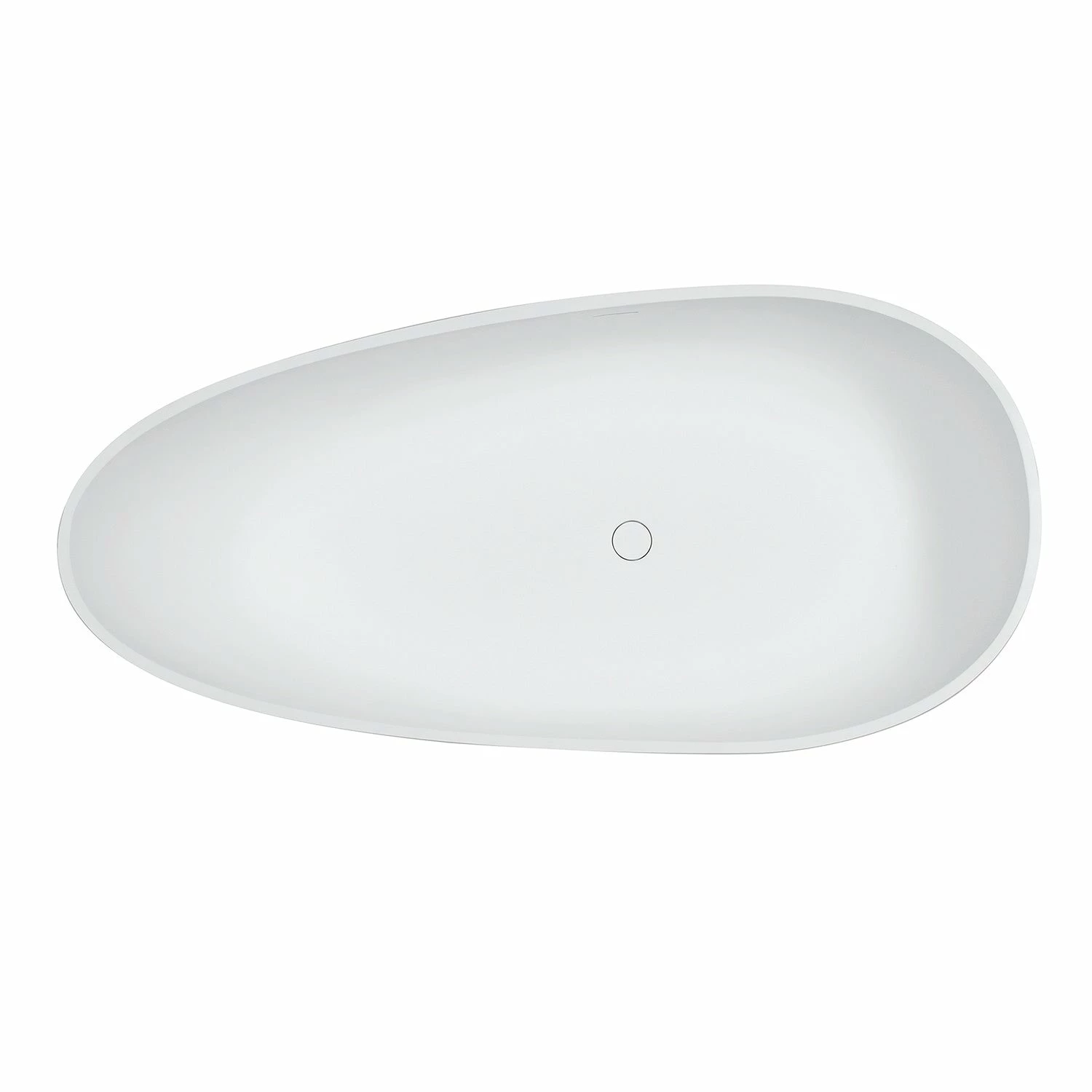 Arcticstone VRTOV683321 67-Inch Egg Shaped Solid Surface Freestanding Tub With Drain, Glossy White/Matte White