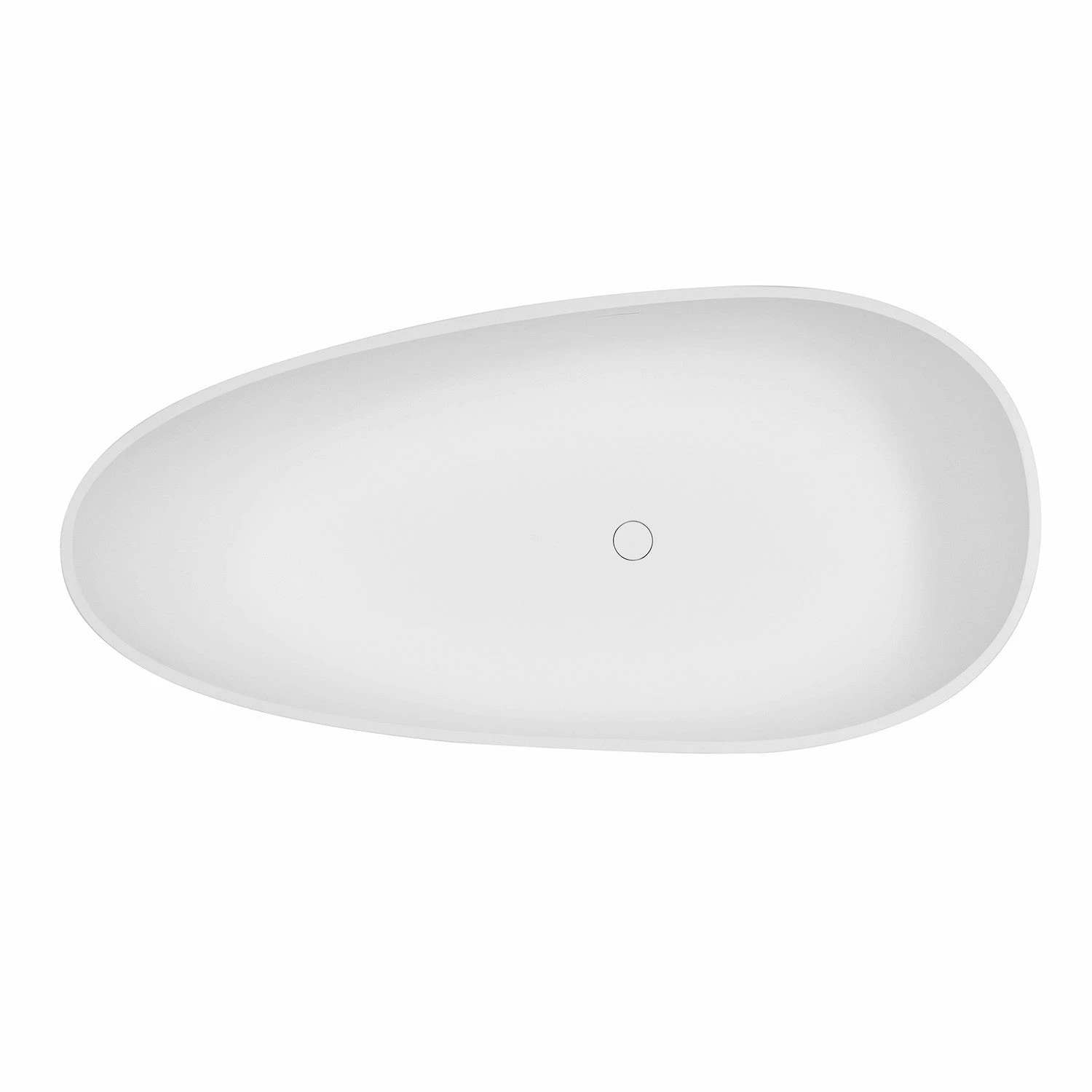 Arcticstone VRTOV683321WG 67-Inch Egg Shaped Solid Surface Freestanding Tub With Drain, Glossy White/Matte Gray