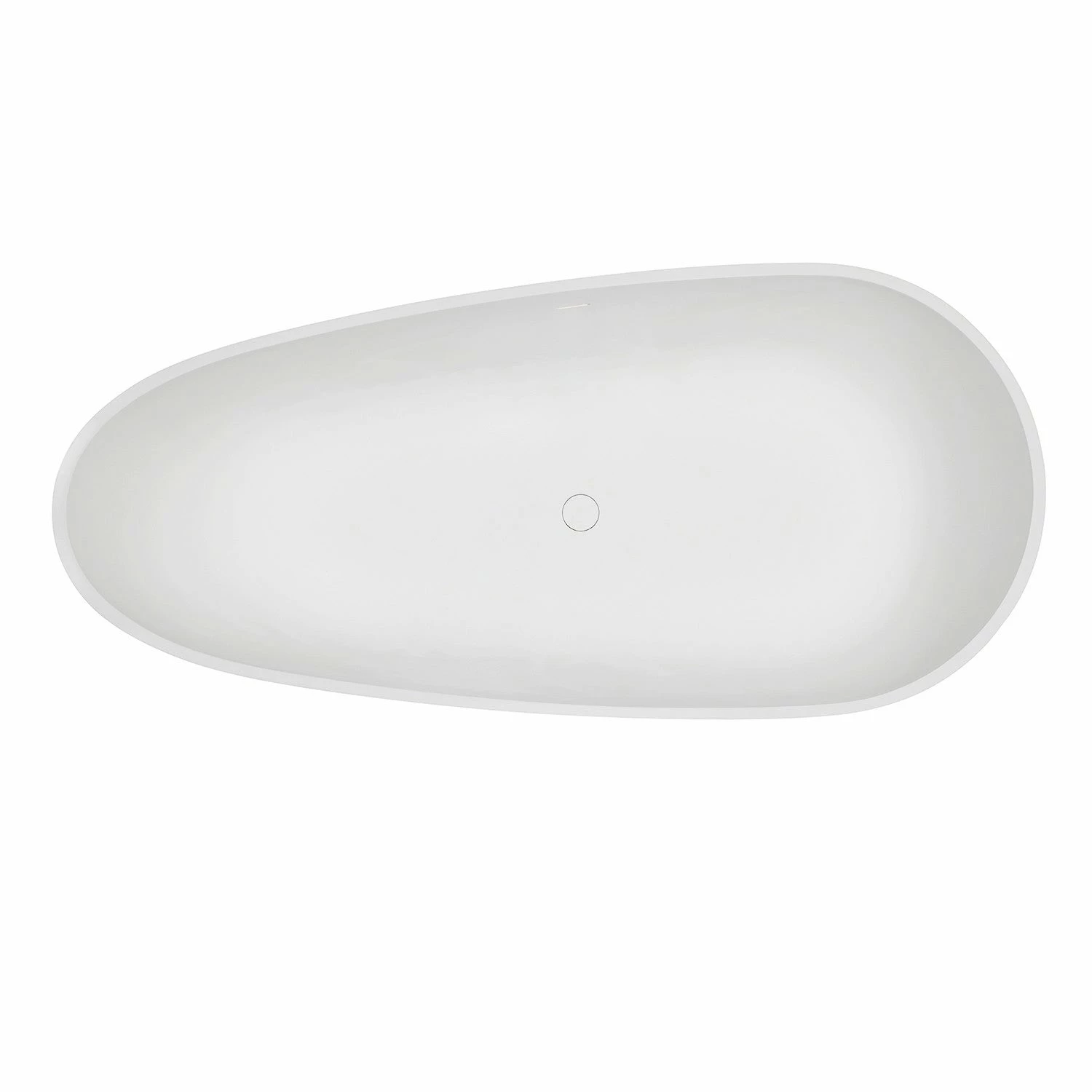 Arcticstone VRTOV713422WG 72-Inch Egg Shaped Solid Surface Freestanding Tub With Drain, Glossy White/Matte Gray - Image 3