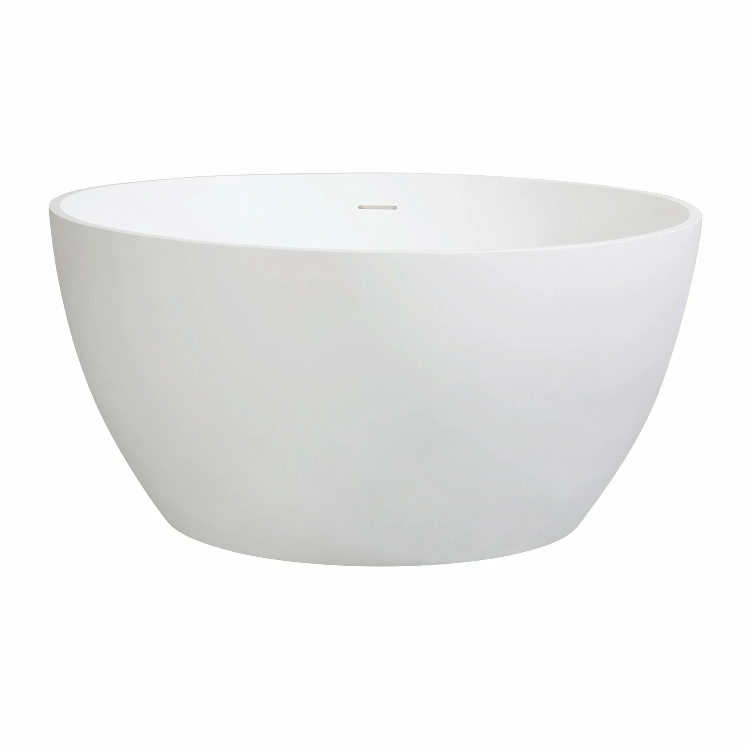 Arcticstone VRTRO454523 46-Inch Round Solid Surface White Stone Freestanding Tub With Drain, Matte White - Image 4