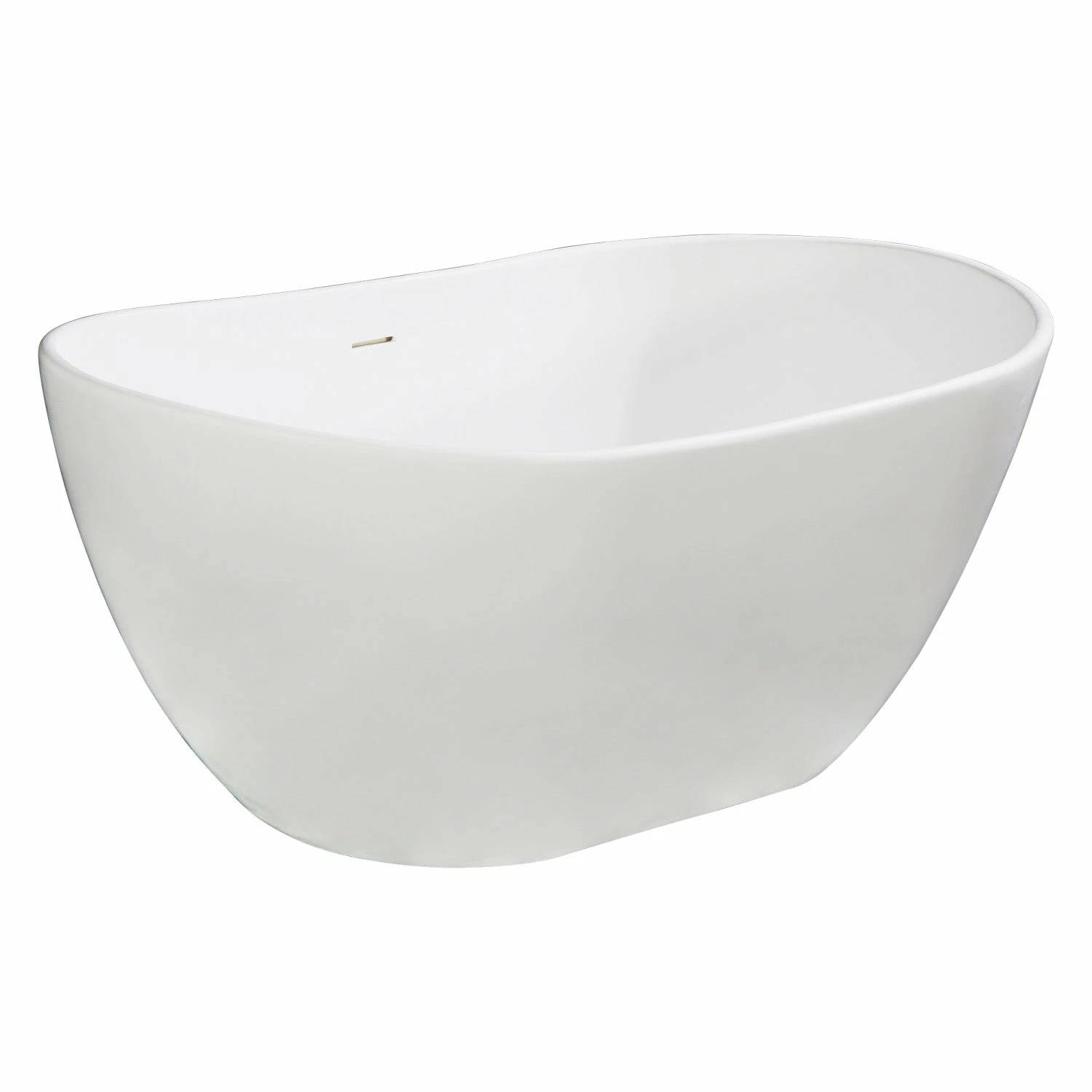 Arcticstone VRTRS573224 56-Inch Solid Surface White Stone Freestanding Tub With Drain, Matte White - Image 2