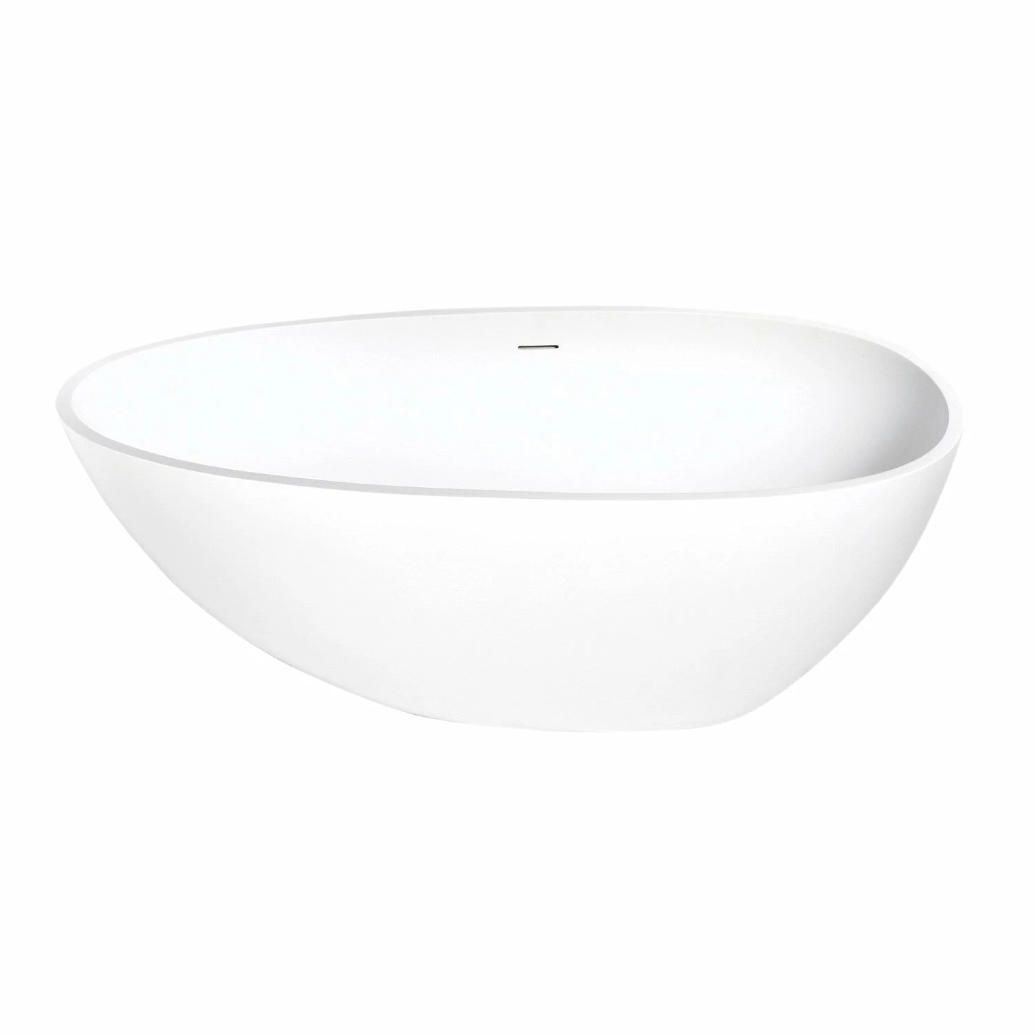 Arcticstone VRTRS593021 59-Inch Solid Surface White Stone Freestanding Tub With Drain, Matte White - Image 8