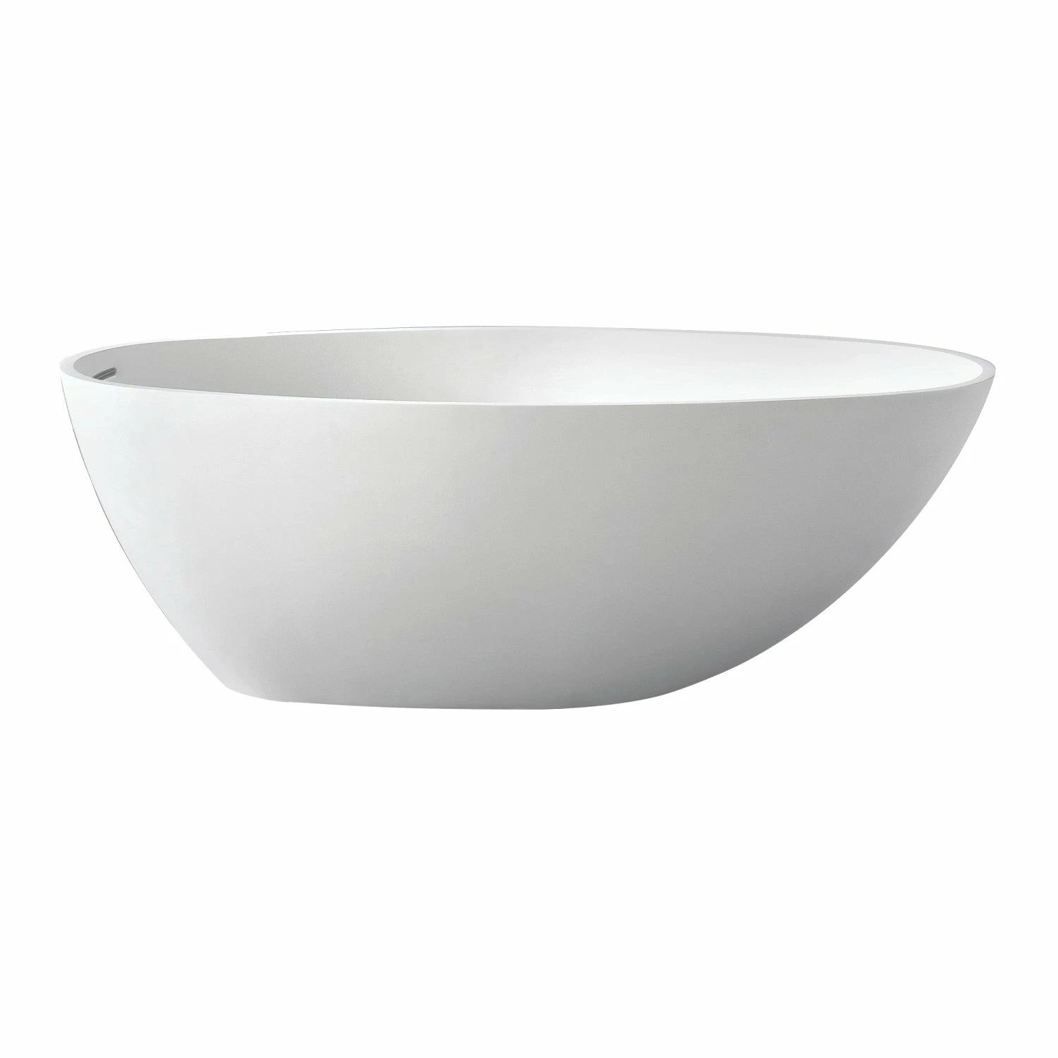 Arcticstone VRTRS633022 63-Inch Solid Surface White Stone Freestanding Tub With Drain, Matte White - Image 2