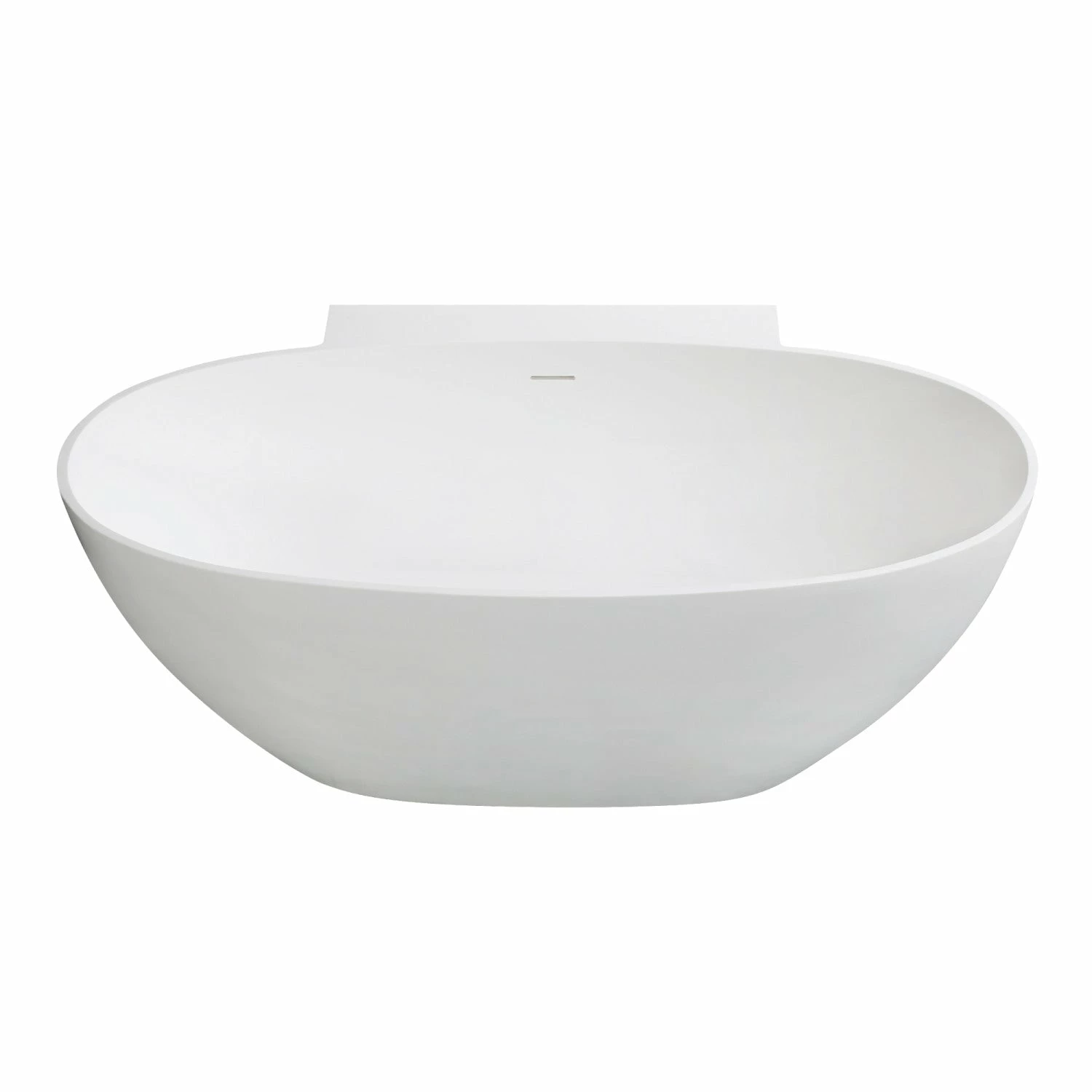 Arcticstone VRTRS633522 63-Inch Solid Surface White Stone Freestanding Tub With Drain, Matte White