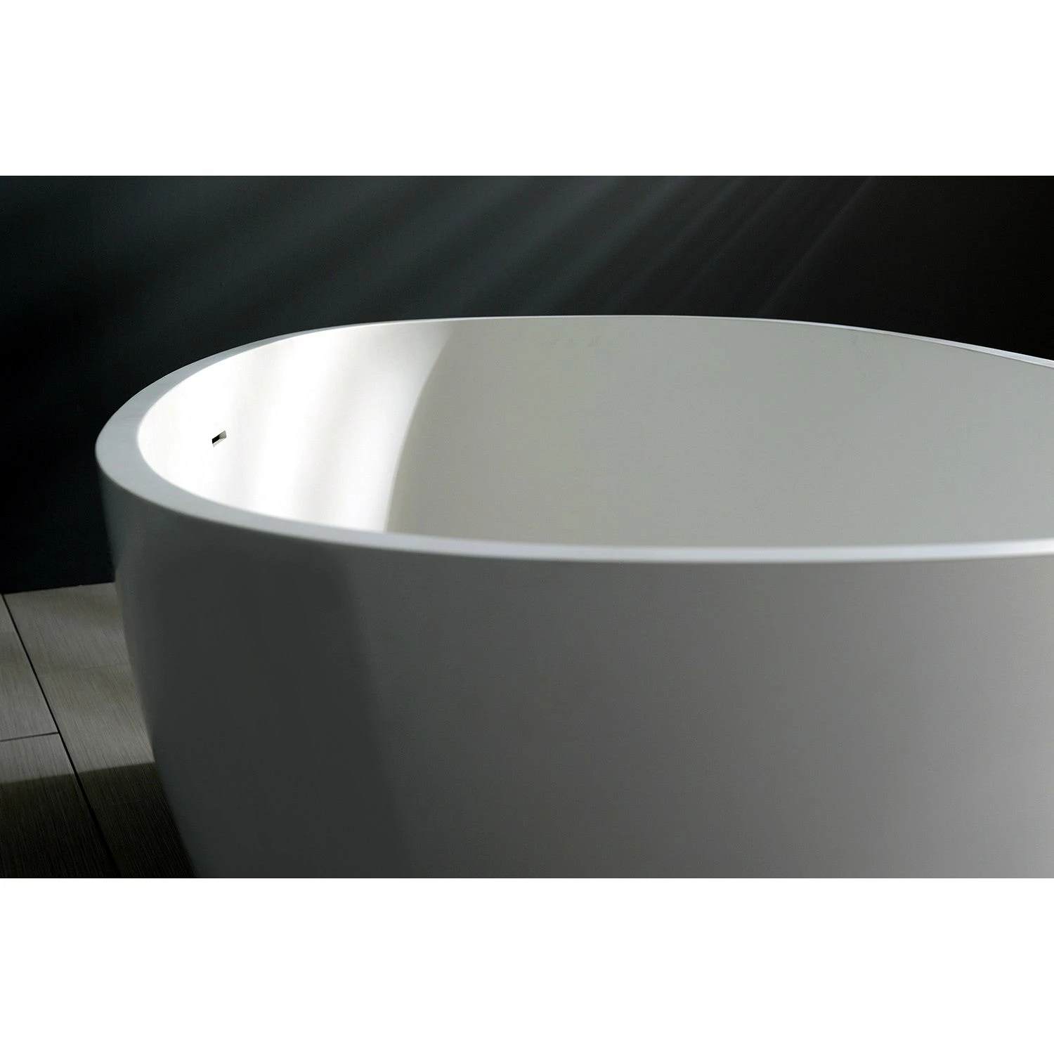 Arcticstone VRTRS653123 65-Inch Solid Surface White Stone Freestanding Tub With Drain, Matte White - Image 6