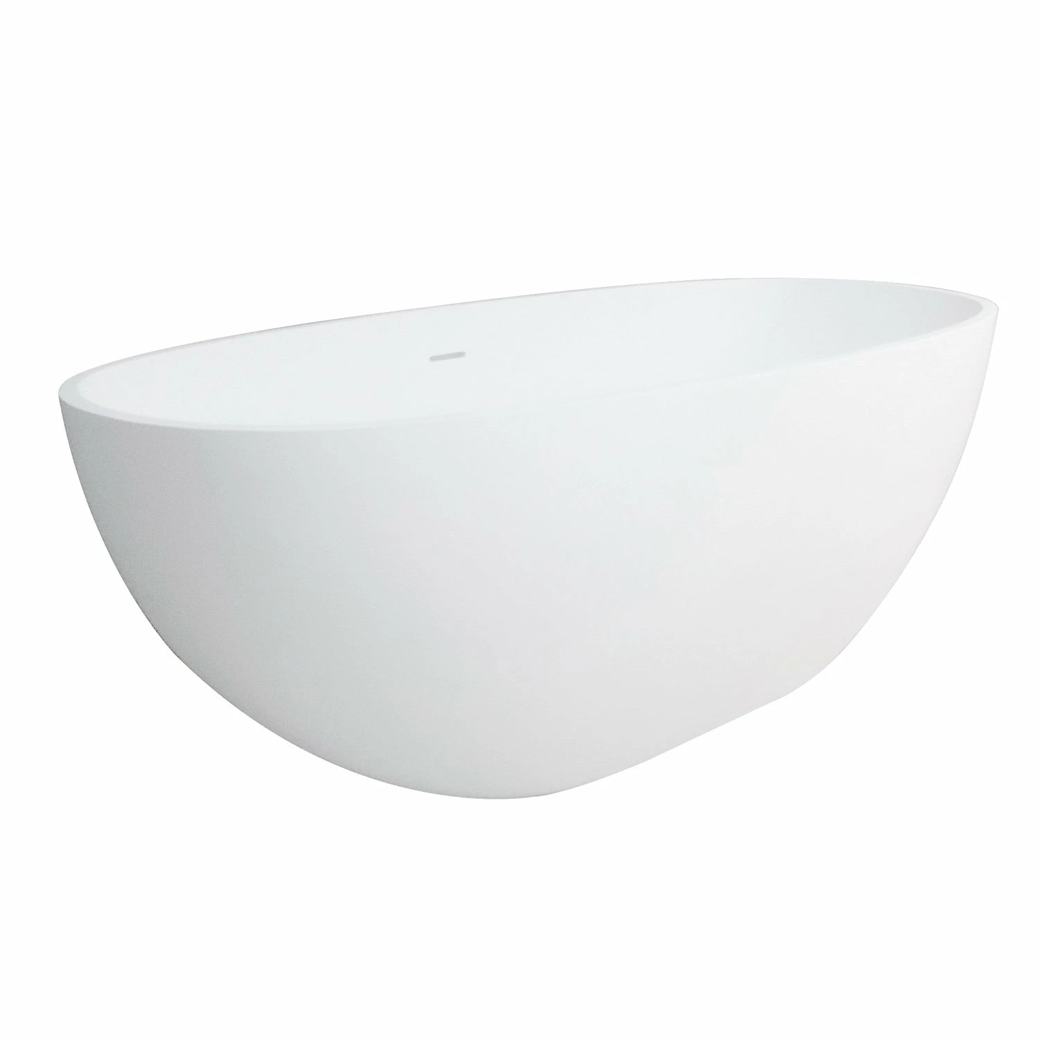 Arcticstone VRTRS653123 65-Inch Solid Surface White Stone Freestanding Tub With Drain, Matte White - Image 7