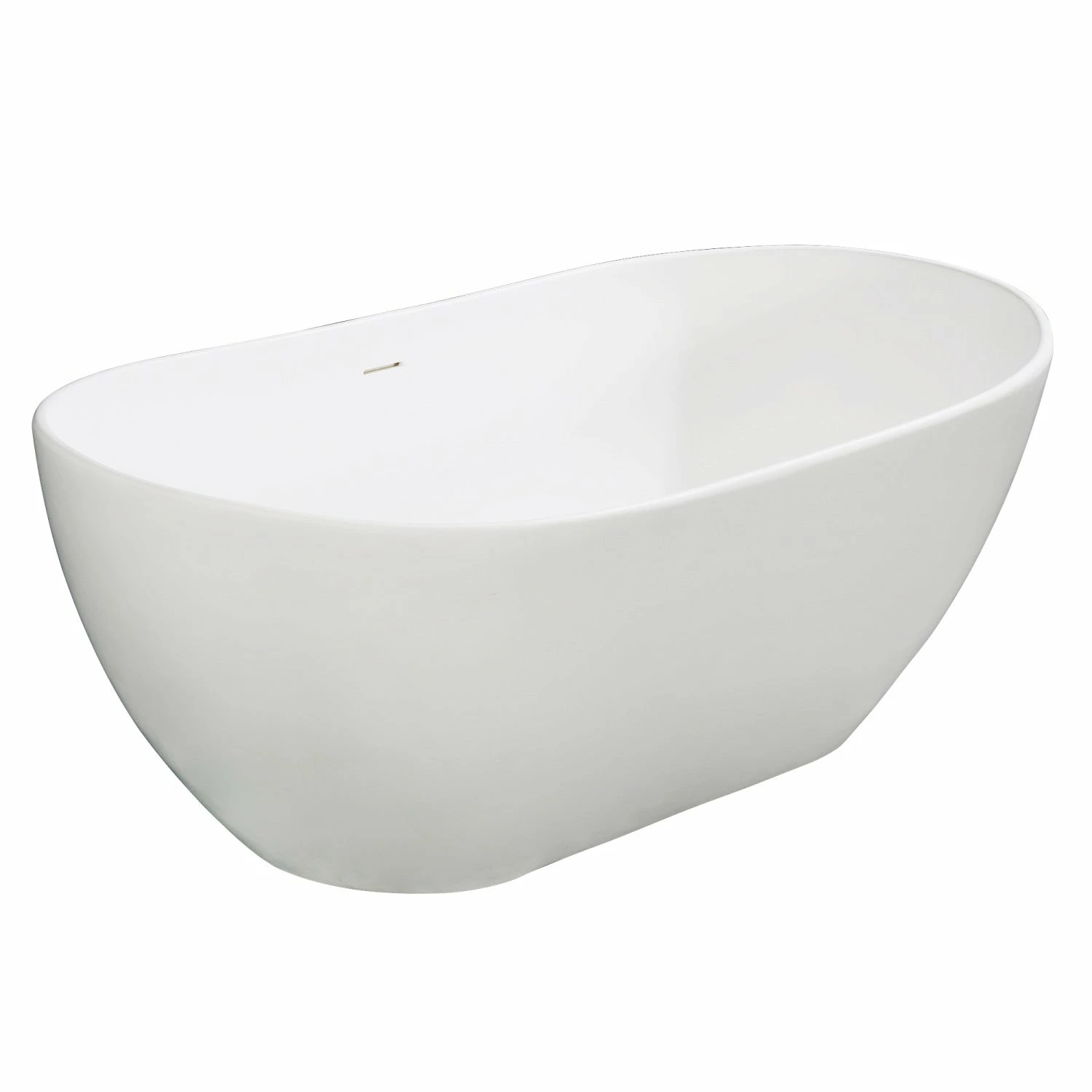 Arcticstone VRTRS653224 65-Inch Solid Surface White Stone Freestanding Tub With Drain, Matte White - Image 2