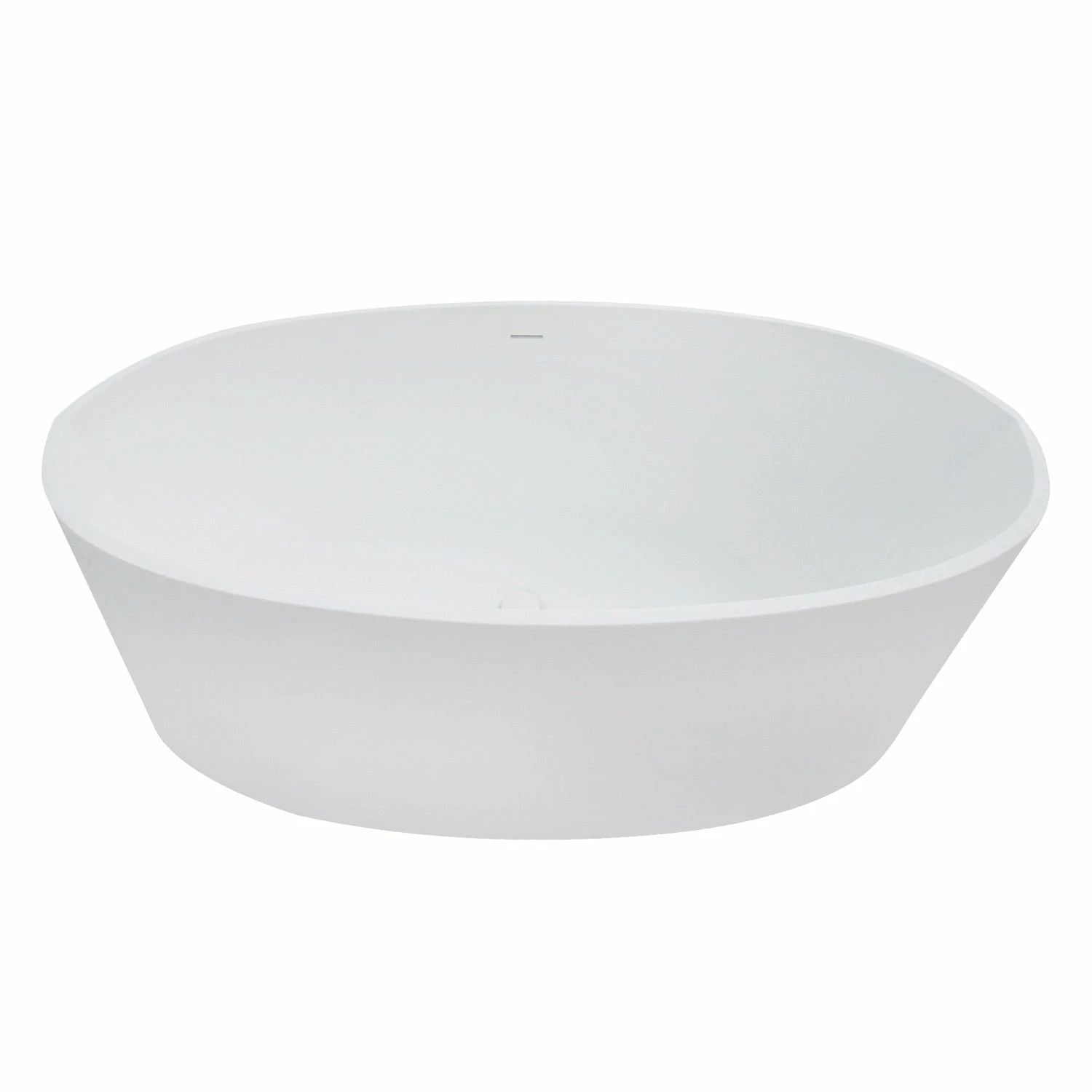 Arcticstone VRTRS653422 65-Inch Solid Surface White Stone Freestanding Tub With Drain, Matte White - Image 2