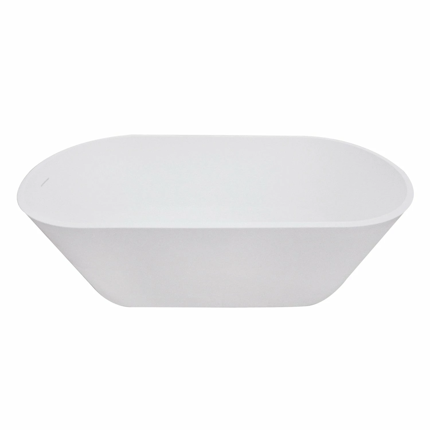 Arcticstone VRTRS673123 67-Inch Solid Surface White Stone Freestanding Tub With Drain, Matte White - Image 2