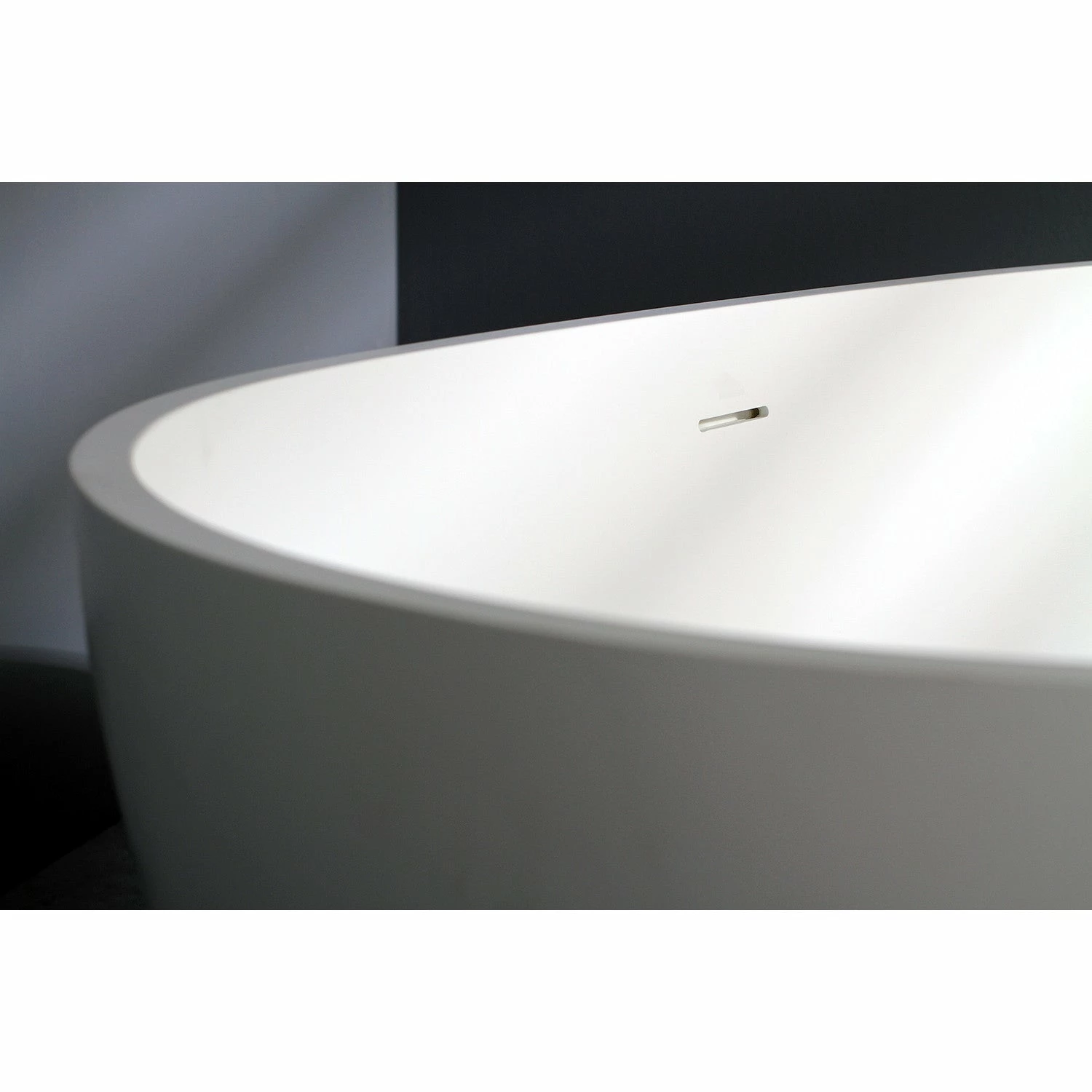 Arcticstone VRTRS673422 67-Inch Solid Surface White Stone Freestanding Tub With Drain, Matte White - Image 7