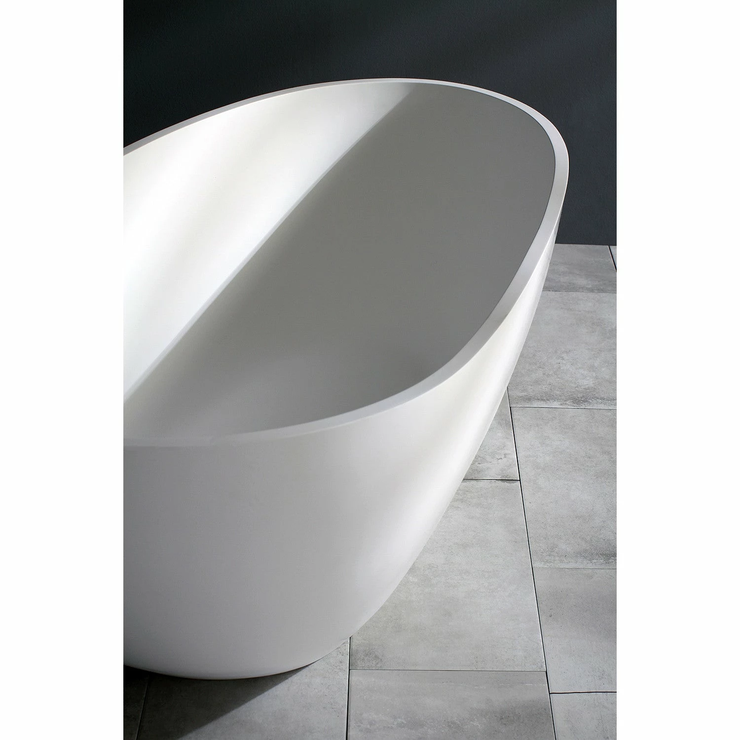 Arcticstone VRTRS673422 67-Inch Solid Surface White Stone Freestanding Tub With Drain, Matte White - Image 8