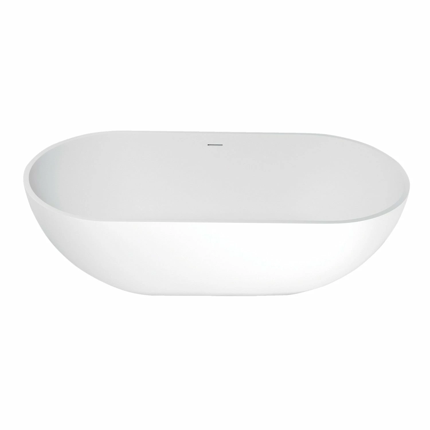 Arcticstone VRTRS703520 70-Inch Solid Surface White Stone Freestanding Tub With Drain, Matte White - Image 4