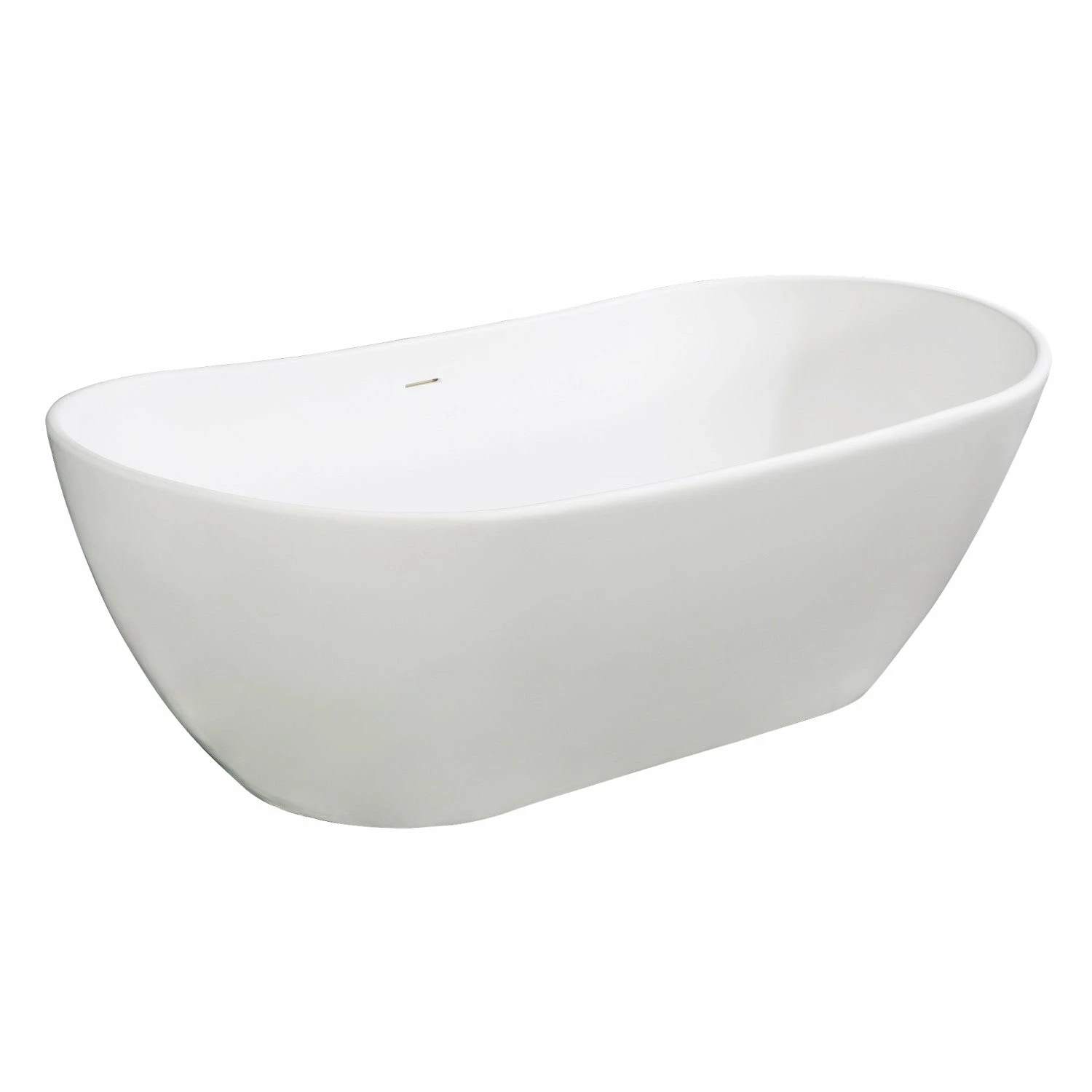 Arcticstone VRTRS723223 71-Inch Solid Surface White Stone Freestanding Tub With Drain, Matte White - Image 2