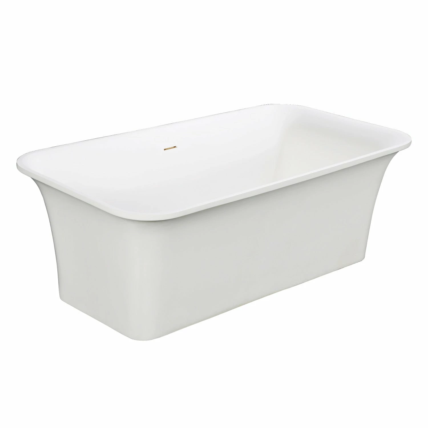 Arcticstone VRTSQ673624 67-Inch Solid Surface White Stone Freestanding Tub With Drain, Matte White - Image 2