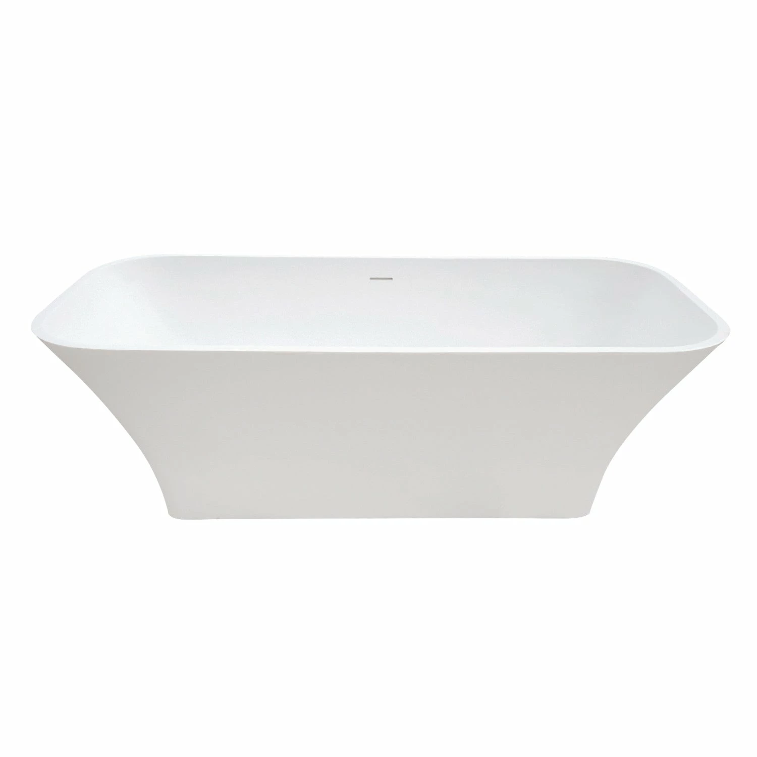 Arcticstone VRTSQ683222 69-Inch Solid Surface White Stone Freestanding Tub With Drain, Matte White - Image 2