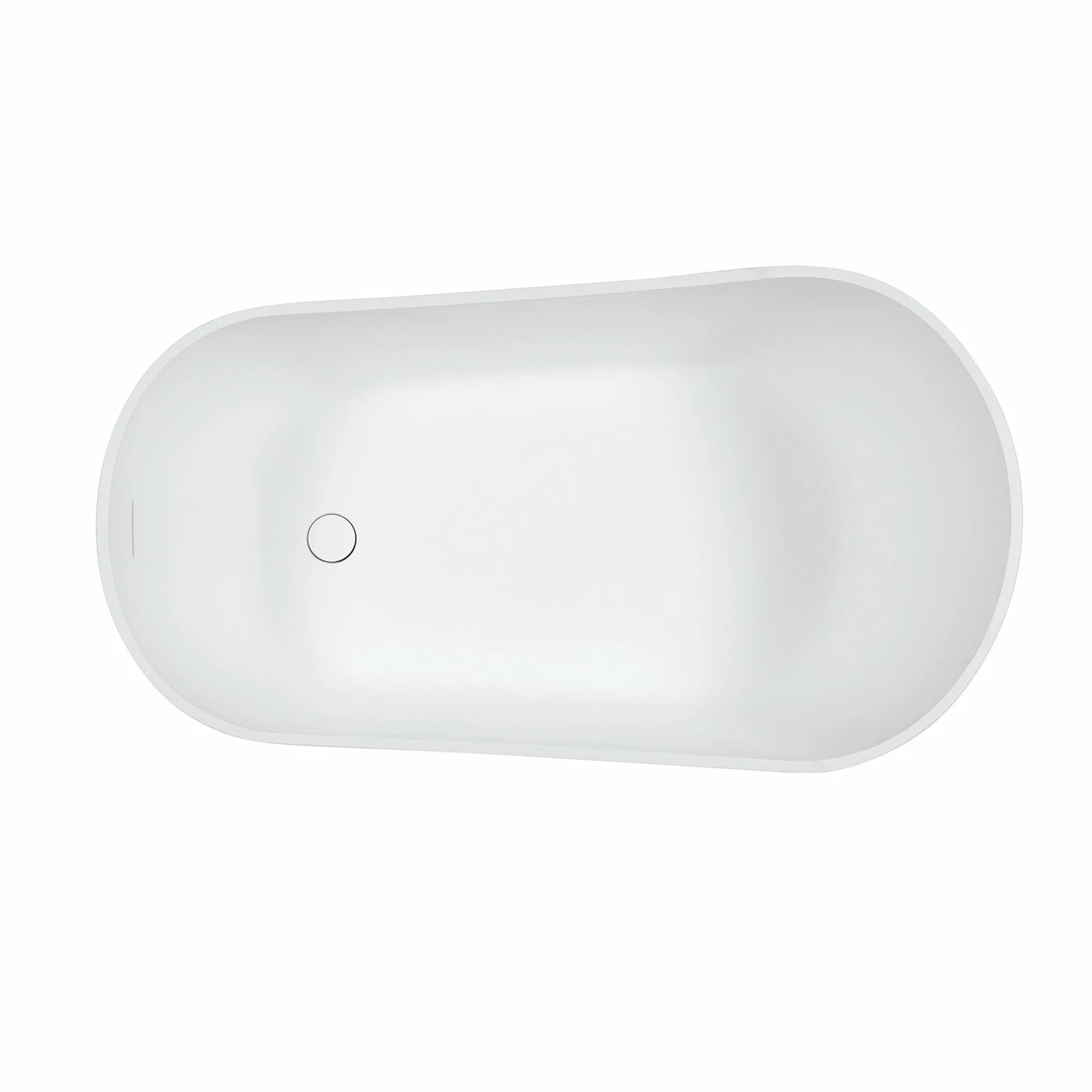Arcticstone VRTSS513026 52-Inch Slipper Solid Surface Freestanding Tub With Drain, Glossy White/Matte White