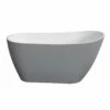Arcticstone VRTSS513026WG 52-Inch Slipper Solid Surface Freestanding Tub With Drain, Glossy White/Matte Gray