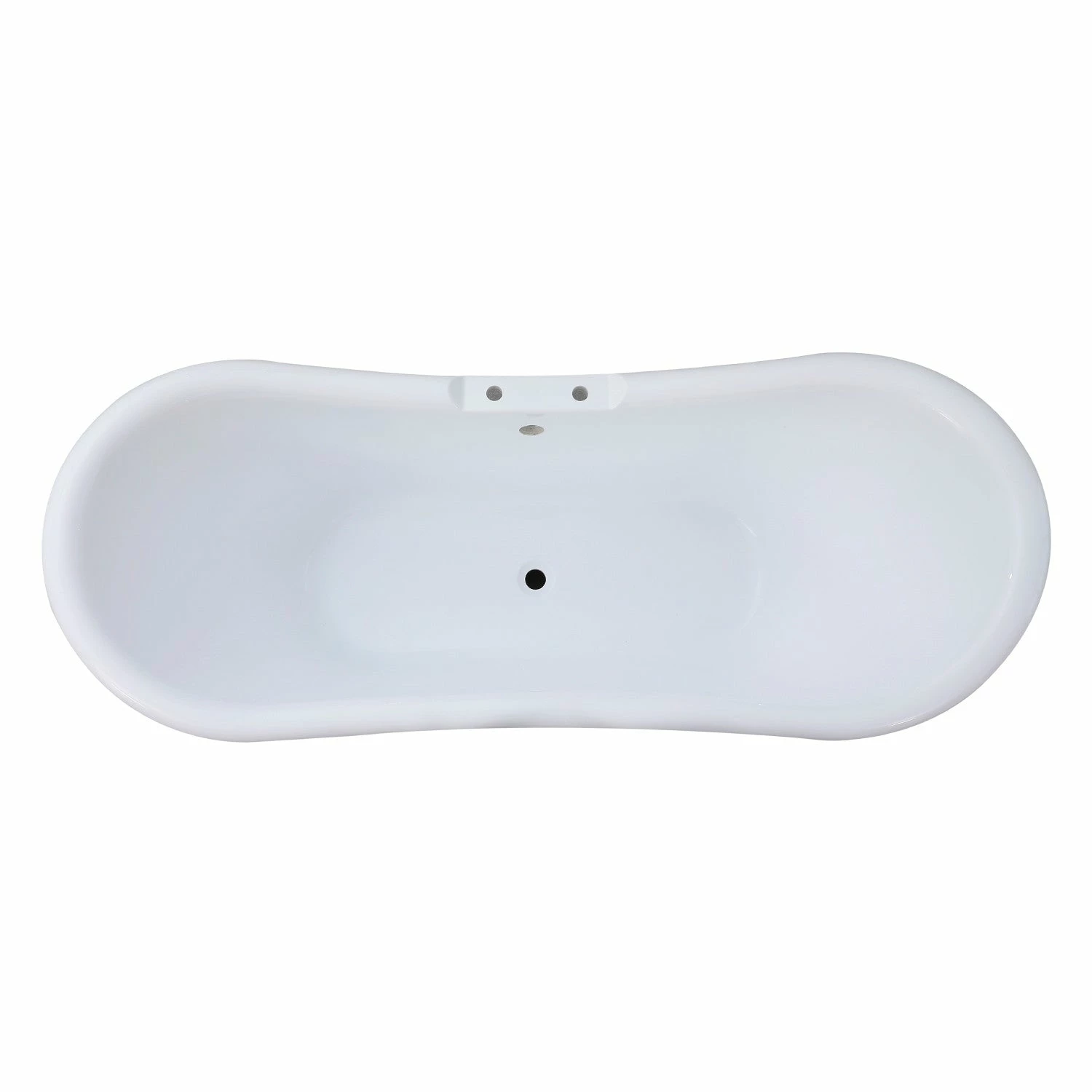 Aqua Eden VT7DS692828PBA 69-Inch Acrylic Double Slipper Pedestal Tub With 7-Inch Faucet Drillings, Glossy White - Image 6