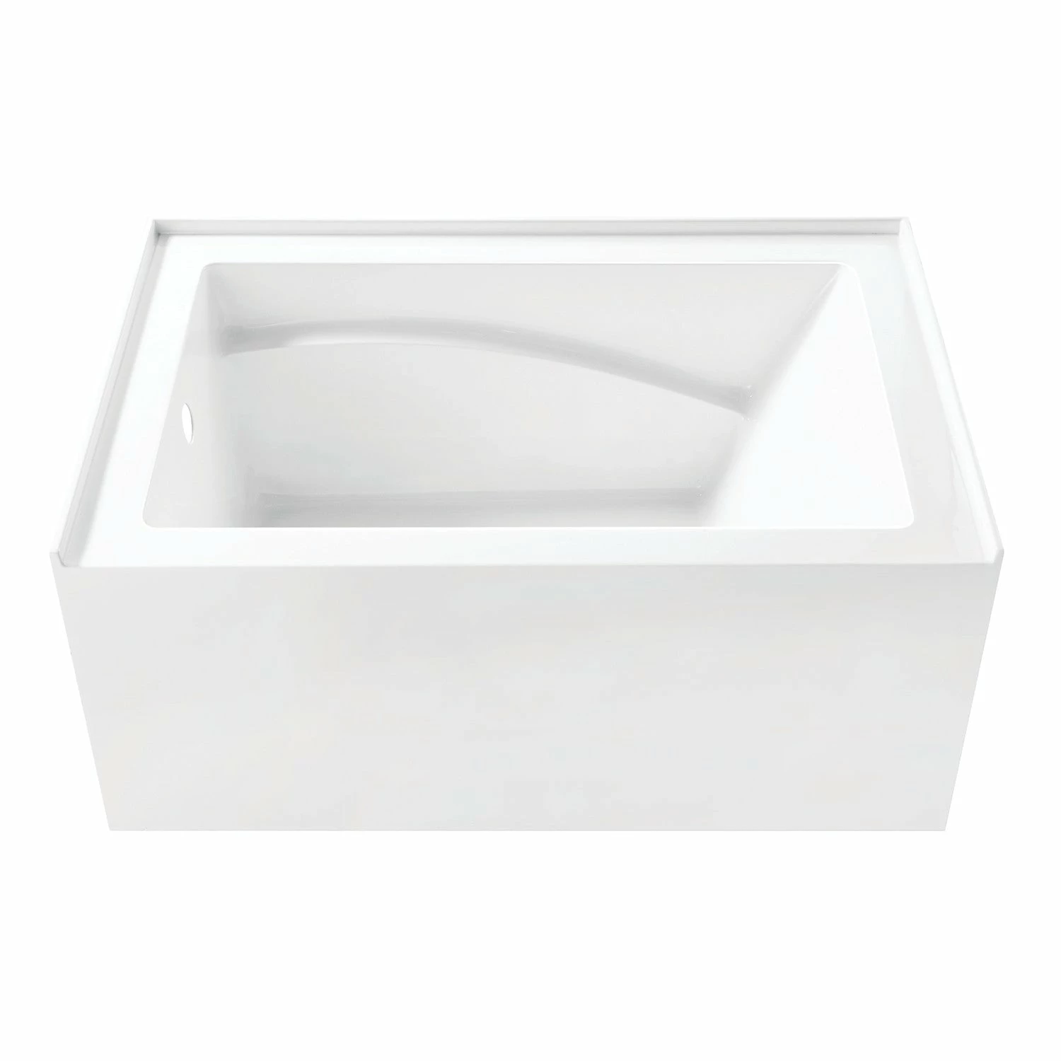 Oriel VTAM4832L22D 48-Inch Anti-Skid Acrylic Alcove Tub With Left Hand Drain, Glossy White