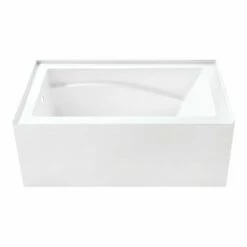 Oriel VTAM5432L22D 54-Inch Anti-Skid Acrylic Alcove Tub With Left Hand Drain, Glossy White