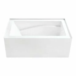 Oriel VTAM5432R22D 54-Inch Anti-Skid Acrylic Alcove Tub With Right Hand Drain, Glossy White