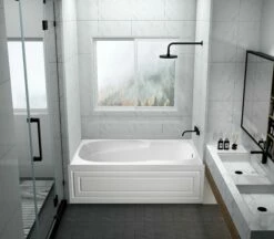 Oriel VTAM6031R21B 60-Inch Anti-Skid Acrylic Alcove Tub With Right Hand Drain Hole, White