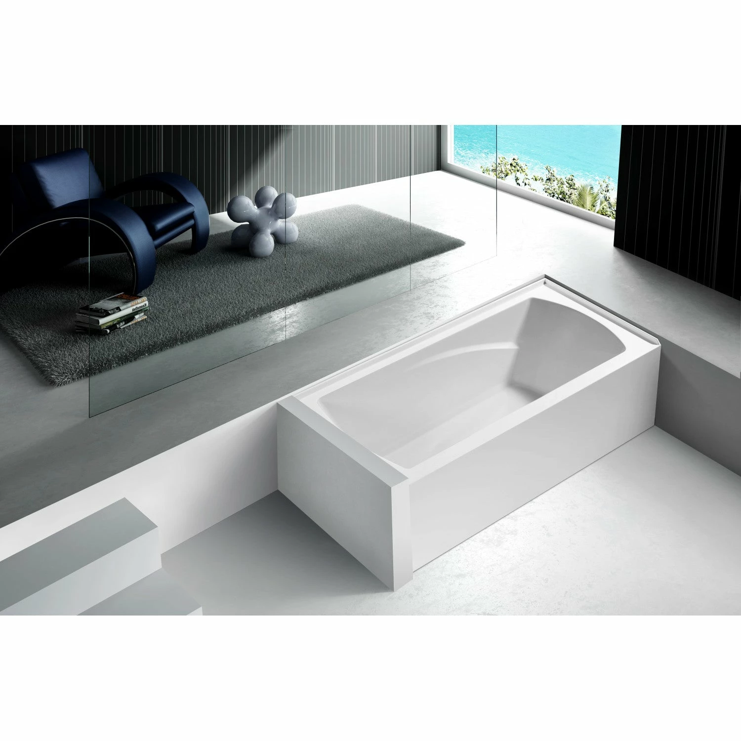 Oriel VTAM6032L21 60-Inch Acrylic Alcove Tub With Left Hand Drain Hole, White