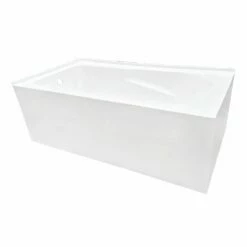Aqua Eden VTAM6032L21TS 60-Inch Acrylic Alcove Tub With Left Hand Drain Hole, White