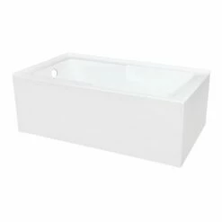 Aqua Eden VTAM6032L22S 60-Inch Acrylic Alcove Tub With Left Hand Drain Hole, White