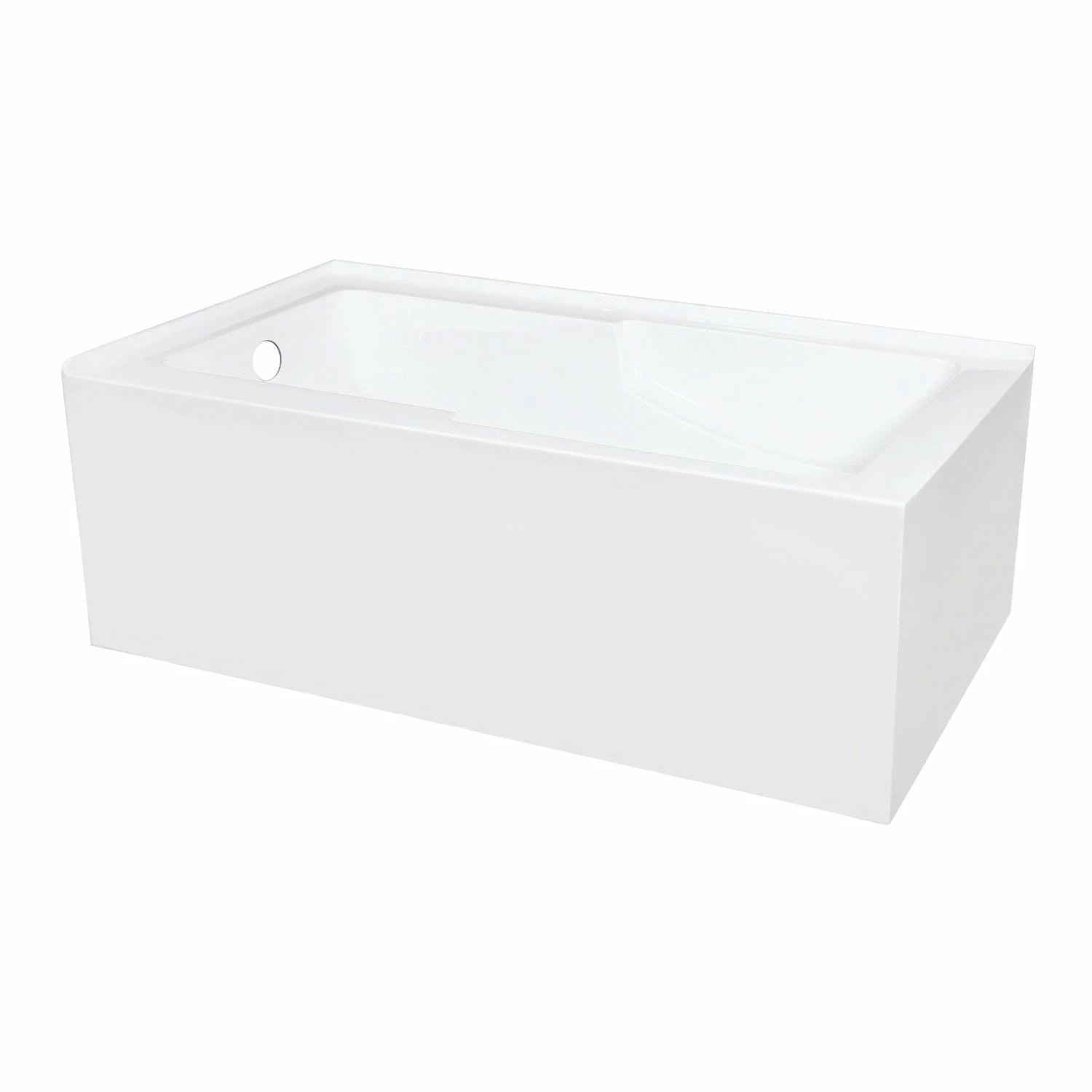 Aqua Eden VTAM6032L22S 60-Inch Acrylic Alcove Tub With Left Hand Drain Hole, White