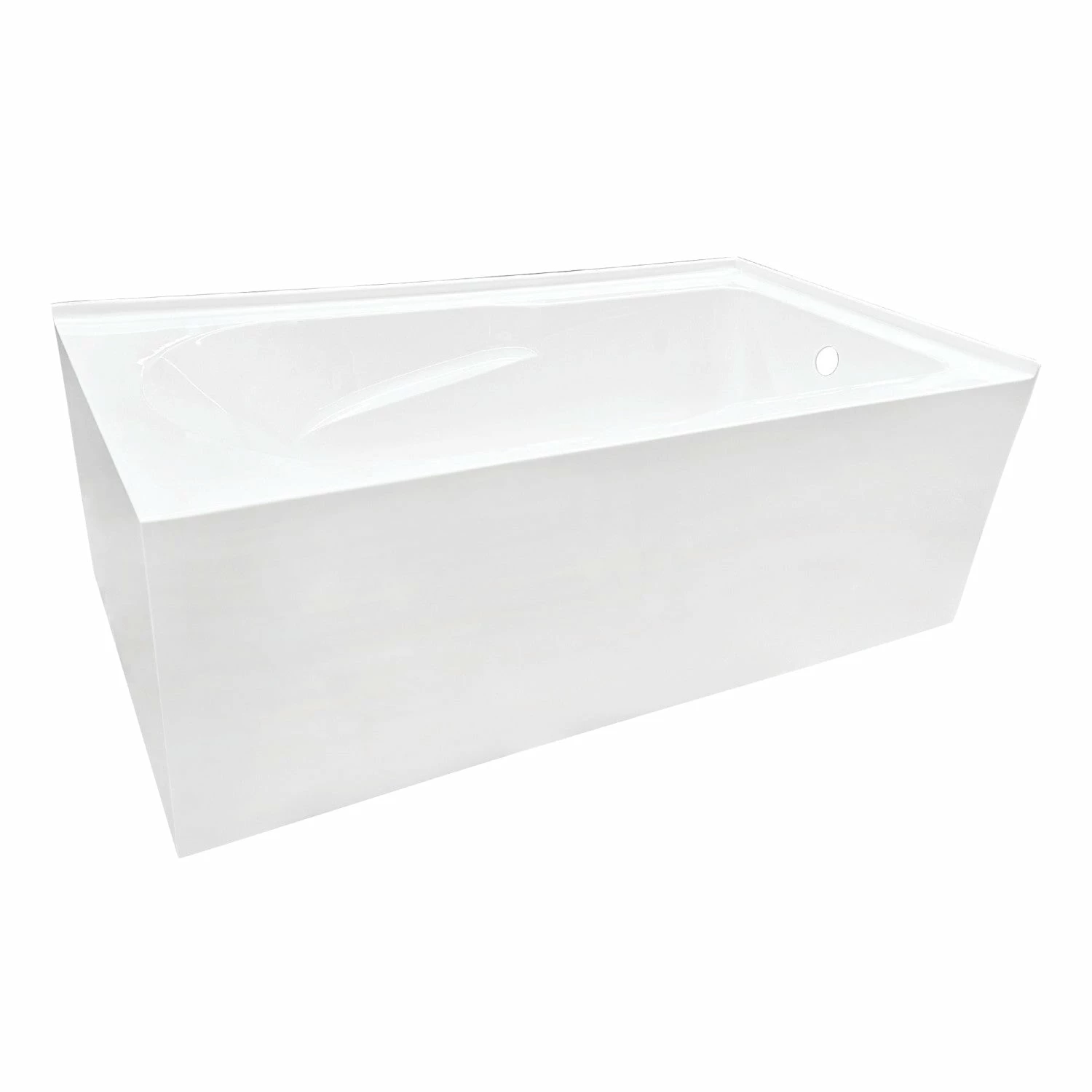 Aqua Eden VTAM6032R21TS 60-Inch Acrylic Alcove Tub With Right Hand Drain Hole, White
