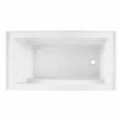 Oriel VTAM6032R22D 60-Inch Anti-Skid Acrylic Alcove Tub With Right Hand Drain Hole, White