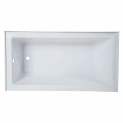 Aqua Eden VTAP543022L 54-Inch Acrylic Alcove Tub With Left Hand Drain Hole, White