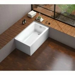 Aqua Eden VTAP5430R22TS 54-Inch Acrylic Alcove Tub With Right Hand Drain Hole, White