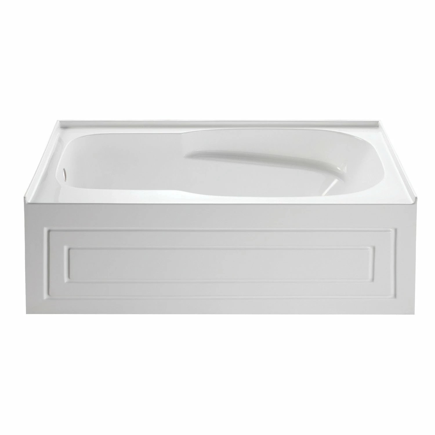Oriel VTAP6031L21C 60-Inch Anti-Skid Acrylic Alcove Tub With Left Hand Drain Hole, White