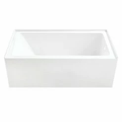 Aqua Eden VTAP6031R22T 60-Inch Anti-Skid Acrylic Alcove Tub With Right Hand Drain Hole, Glossy White