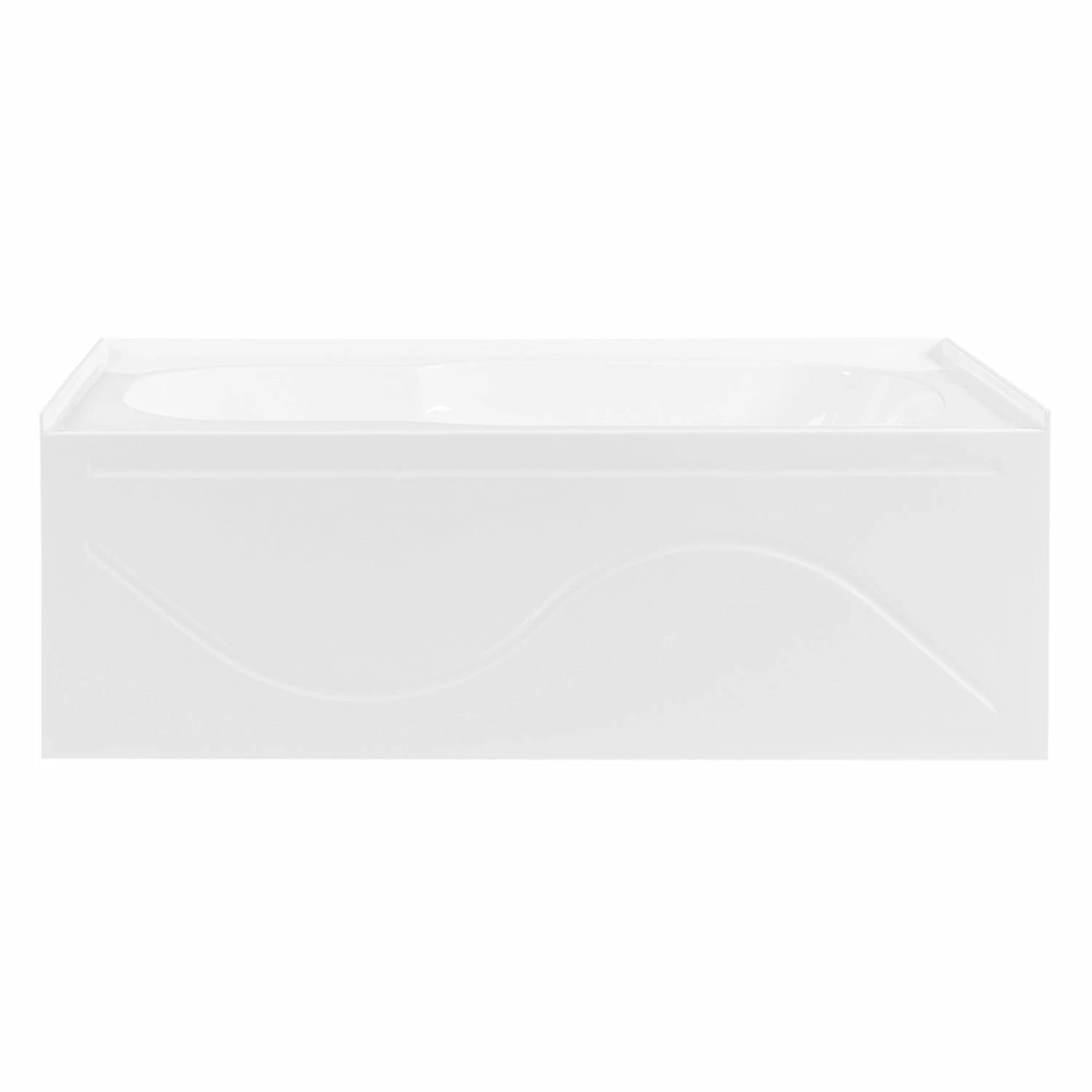 Aqua Eden VTAP603216L 60-Inch Acrylic Anti-Skid Alcove Tub With Left Hand Drain Hole, White - Image 2